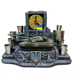 Штоф Український танк Т-64 БВ №3  декоративна підставка, тематичний Міні Бар