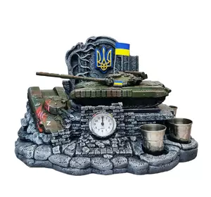 Штоф Український танк Т-64 БВ №4  декоративна підставка, тематичний Міні Бар
